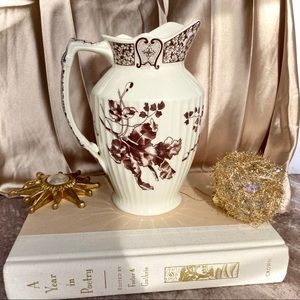 Vintage Ceramic Floral Pitcher/ Vase